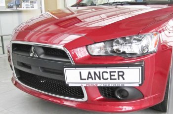 2 199 р. Воздуховоды радиатора в передний бампер Квадрат Mitsubishi Lancer 10 седан рестайлинг (2011-2017) (Неокрашенные)  с доставкой в г. Санкт‑Петербург. Увеличить фотографию 2