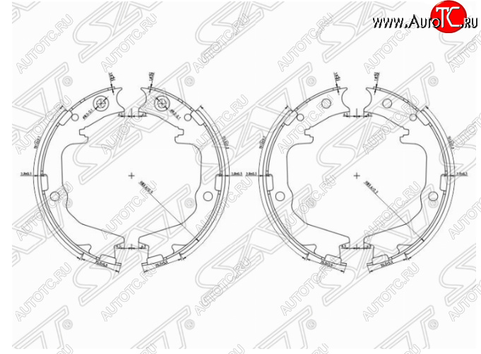 1 699 р. Колодки ручного тормоза SAT  Mitsubishi Lancer  9 - Outlander  CU  с доставкой в г. Санкт‑Петербург