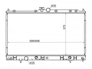 Радиатор двигателя SAT (трубчатый, МКПП/АКПП, 1.3/1.5/1.6/2.0) Mitsubishi Lancer Cedia 9 CS универсал (2000-2003)
