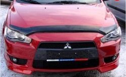 2 879 р. Дефлектор капота NovLine Mitsubishi Lancer 10 седан дорестайлинг (2007-2010)  с доставкой в г. Санкт‑Петербург. Увеличить фотографию 1