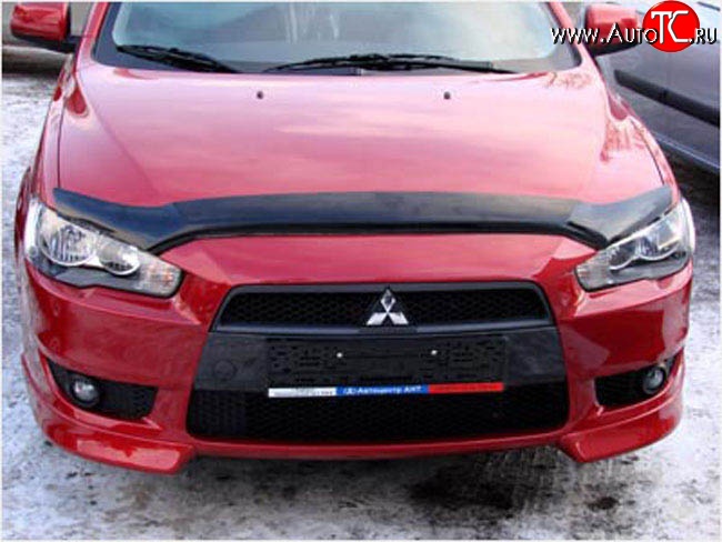 2 879 р. Дефлектор капота NovLine Mitsubishi Lancer 10 седан дорестайлинг (2007-2010)  с доставкой в г. Санкт‑Петербург