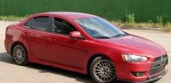 4 549 р. Пороги накладки Evo  Mitsubishi Lancer  10 (2007-2017) седан дорестайлинг, хэтчбэк дорестайлинг, седан рестайлинг, хэтчбек 5 дв рестайлинг (Неокрашенные)  с доставкой в г. Санкт‑Петербург. Увеличить фотографию 4