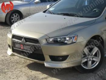 4 199 р. Клыки переднего бампера (комплектация 2.0 INTENSE) MV-Tuning Mitsubishi Lancer 10 седан дорестайлинг (2007-2010) (Неокрашенные)  с доставкой в г. Санкт‑Петербург. Увеличить фотографию 1