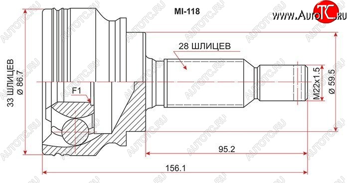 1 899 р. ШРУС SAT (наружный)  Mitsubishi Lancer  10 (2007-2017) седан дорестайлинг, хэтчбэк дорестайлинг, седан рестайлинг, хэтчбек 5 дв рестайлинг  с доставкой в г. Санкт‑Петербург