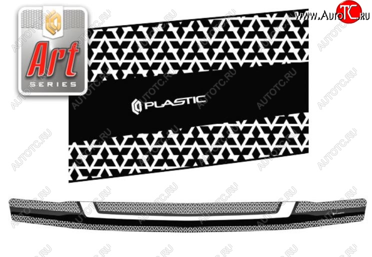 2 099 р. Дефлектор капота CA-Plastiс  Mitsubishi Montero  V90 (2006-2011) (Серия Art графит)  с доставкой в г. Санкт‑Петербург