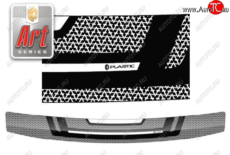 2 059 р. Дефлектор капота CA-Plastiс  Mitsubishi Montero Sport  PA (1996-2008) (Серия Art черная)  с доставкой в г. Санкт‑Петербург