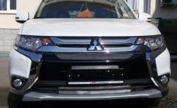 3 479 р. Защитная решётка в воздуховод автомобиля Russtal (хром) Mitsubishi Outlander GF 2-ой рестайлинг (2015-2018)  с доставкой в г. Санкт‑Петербург. Увеличить фотографию 1