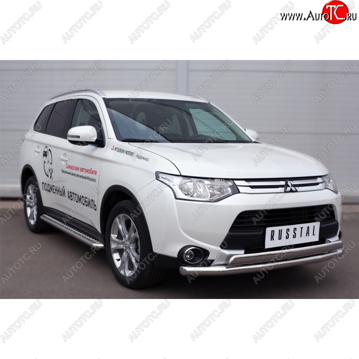 38 999 р. Широкая защита порогов с трубой диаметром 42 мм SLITKOFF v3 Mitsubishi Outlander GF 2-ой рестайлинг (2015-2018)  с доставкой в г. Санкт‑Петербург