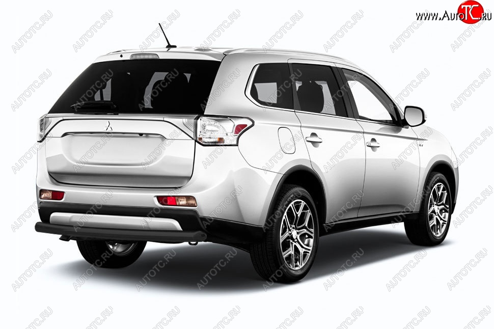 5 499 р. Защита заднего бампера Slitkoff (короткая, d57)  Mitsubishi Outlander  GF (2015-2018) 2-ой рестайлинг (Сталь с полимерным покрытием. Цвет: чёрный)  с доставкой в г. Санкт‑Петербург