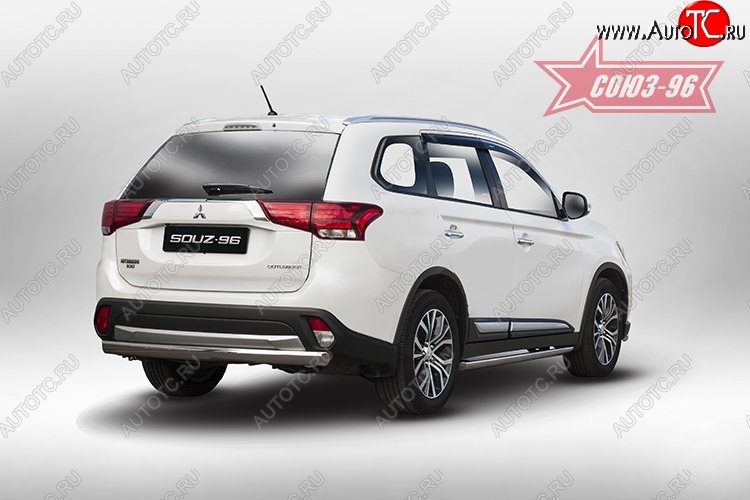 13 904 р. Защита заднего бампера Souz-96 (овал 75х42) Mitsubishi Outlander GF 2-ой рестайлинг (2015-2018)  с доставкой в г. Санкт‑Петербург