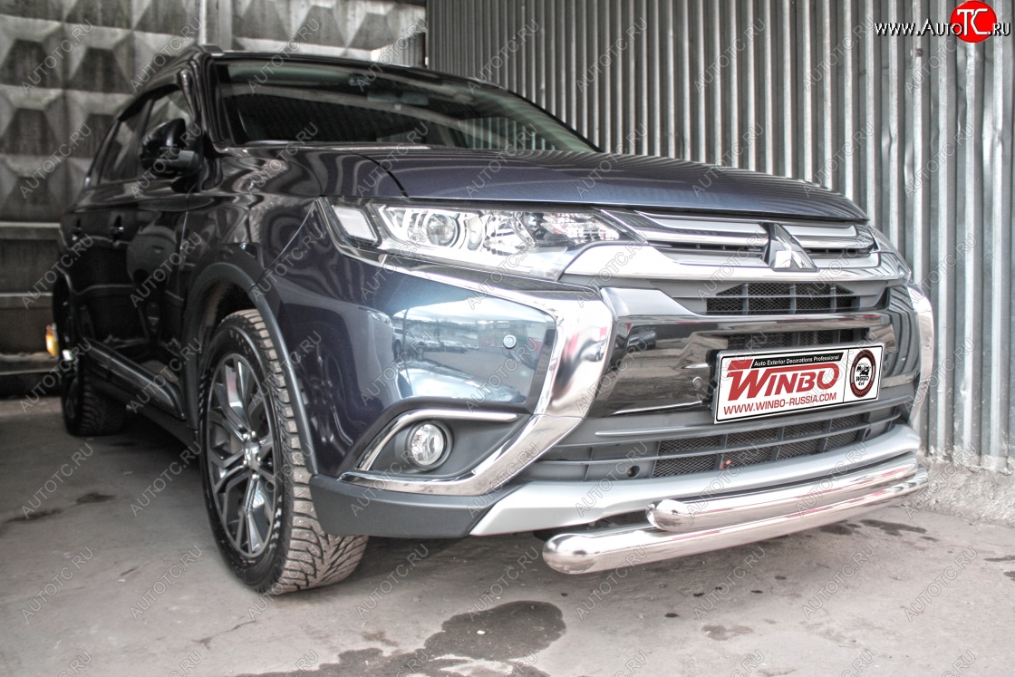 15 999 р. Защита переднего бампера Mitsubishi Outlander 2014+  Mitsubishi Outlander  GF (2015-2018)  с доставкой в г. Санкт‑Петербург