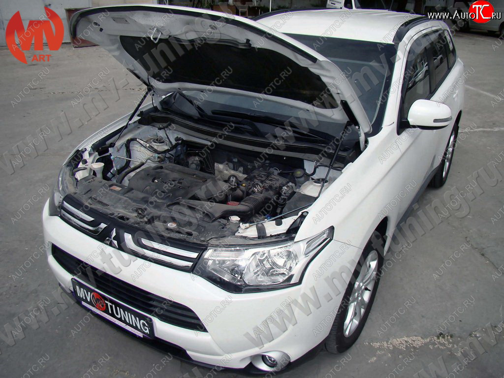 4 099 р. Упор капота MV-Tuning (двойной) Mitsubishi Outlander GF 3-ий рестайлинг (2018-2022)  с доставкой в г. Санкт‑Петербург