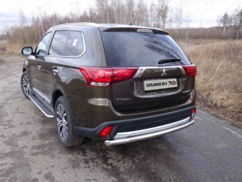 20 999 р. Защита заднего бампера ТСС (нержавейка d 60,3 мм) Mitsubishi Outlander GF 2-ой рестайлинг (2015-2018)  с доставкой в г. Санкт‑Петербург. Увеличить фотографию 1