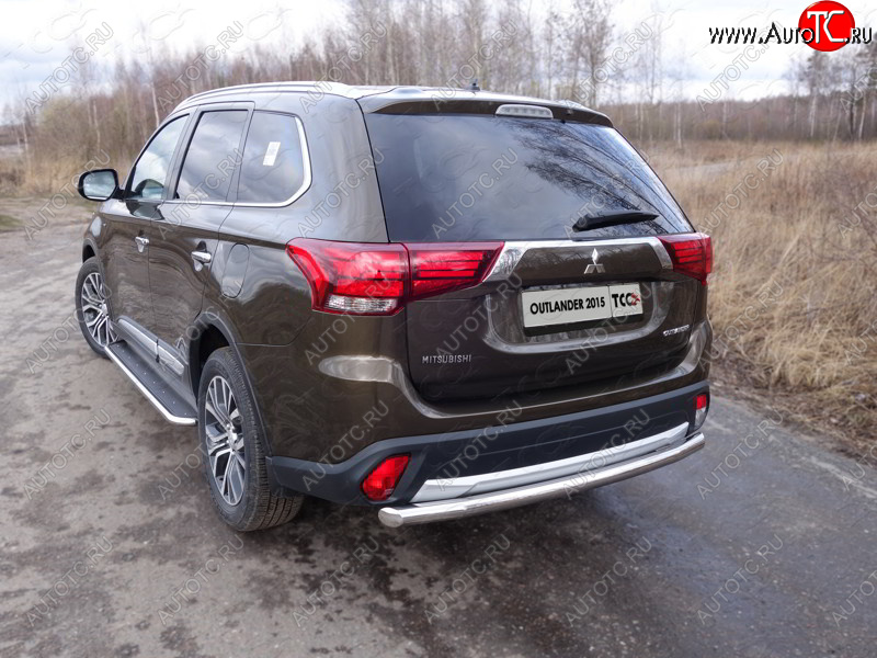 20 999 р. Защита заднего бампера ТСС (нержавейка d 60,3 мм)  Mitsubishi Outlander  GF (2014-2018) 1-ый рестайлинг, 2-ой рестайлинг  с доставкой в г. Санкт‑Петербург