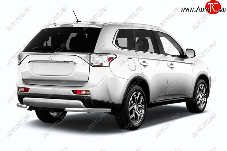 7 849 р. Защита заднего бампера Slitkoff (Ø 57 мм)  Mitsubishi Outlander  GF (2015-2018) 2-ой рестайлинг (Нержавеющая сталь)  с доставкой в г. Санкт‑Петербург