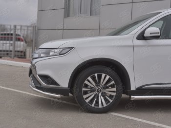 10 399 р. Защита переднего бампера (Ø42 мм, нержавейка) Russtal Mitsubishi Outlander GF 3-ий рестайлинг (2018-2022)  с доставкой в г. Санкт‑Петербург. Увеличить фотографию 3