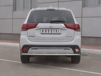 Защита заднего бампера (Ø42 мм, нержавейка) Russtal Mitsubishi Outlander GF 3-ий рестайлинг (2018-2022)