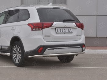 16 449 р. Защита заднего бампера (Ø42 мм, нержавейка) SLITKOFF  Mitsubishi Outlander  GF (2018-2022) 3-ий рестайлинг  с доставкой в г. Санкт‑Петербург. Увеличить фотографию 2