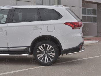 16 449 р. Защита заднего бампера (Ø42 мм, нержавейка) SLITKOFF  Mitsubishi Outlander  GF (2018-2022) 3-ий рестайлинг  с доставкой в г. Санкт‑Петербург. Увеличить фотографию 3