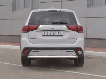 Защита заднего бампера (Ø63 мм, нержавейка) Russtal Mitsubishi Outlander GF 3-ий рестайлинг (2018-2022)