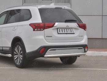 13 549 р. Защита заднего бампера (Ø63 мм, нержавейка) Russtal Mitsubishi Outlander GF 3-ий рестайлинг (2018-2022)  с доставкой в г. Санкт‑Петербург. Увеличить фотографию 2