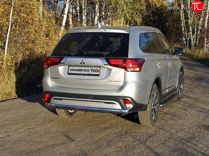 24 099 р. Защита заднего бампера (овальная) ТСС (нержавейка d75х42 мм)  Mitsubishi Outlander  GF (2018-2024) 3-ий рестайлинг  с доставкой в г. Санкт‑Петербург