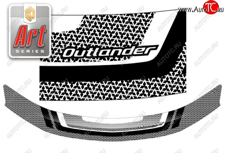 2 059 р. Дефлектор капота CA-Plastiс  Mitsubishi Outlander  XL (2005-2009) (Серия Art графит)  с доставкой в г. Санкт‑Петербург