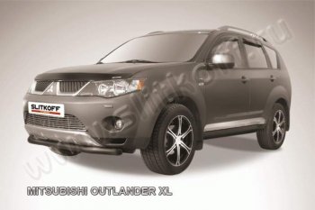 6 599 р. Защита переднего бампер Slitkoff Mitsubishi Outlander XL (CW)  дорестайлинг (2005-2009) (Цвет: серебристый)  с доставкой в г. Санкт‑Петербург. Увеличить фотографию 1