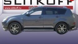 12 999 р. Защита порогов из круглой трубы диаметром 76 мм Slitkoff Mitsubishi Outlander XL (CW)  дорестайлинг (2005-2009) (Нержавейка, Полированная)  с доставкой в г. Санкт‑Петербург. Увеличить фотографию 1