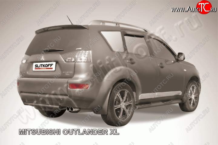 5 499 р. Защита задняя Slitkoff  Mitsubishi Outlander  XL (2005-2009) (CW)  дорестайлинг (Цвет: серебристый)  с доставкой в г. Санкт‑Петербург