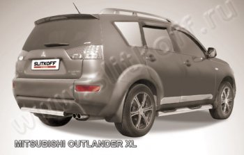 7 899 р. Защита заднего бампера из короткой трубы диаметром 57 мм Slitkoff  Mitsubishi Outlander  XL (2005-2009) (CW)  дорестайлинг (Нержавейка, Полированная)  с доставкой в г. Санкт‑Петербург. Увеличить фотографию 1