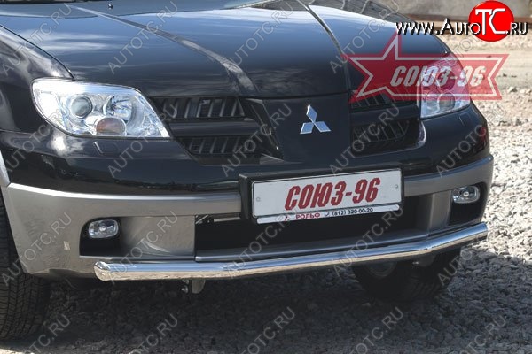 9 584 р. Защита переднего бампера одинарная Souz-96 (d60) Mitsubishi Outlander CU (2003-2009)  с доставкой в г. Санкт‑Петербург