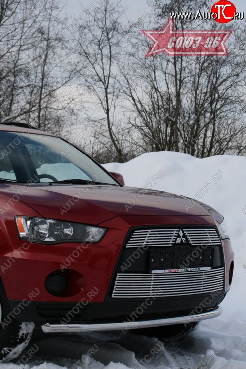 9 809 р. Защита переднего бампера из одинарной трубы (d60) Souz-96 Mitsubishi Outlander XL (CW)  рестайлинг (2010-2013)  с доставкой в г. Санкт‑Петербург