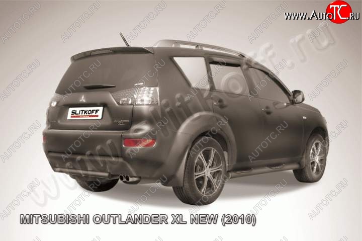 5 499 р. Защита задняя Slitkoff  Mitsubishi Outlander  XL (2010-2013) (CW)  рестайлинг (Цвет: серебристый)  с доставкой в г. Санкт‑Петербург