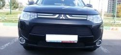 3 999 р. Сетка на бампер (рестайлинг) Russtal (черная) Mitsubishi Outlander GF дорестайлинг (2012-2014)  с доставкой в г. Санкт‑Петербург. Увеличить фотографию 1