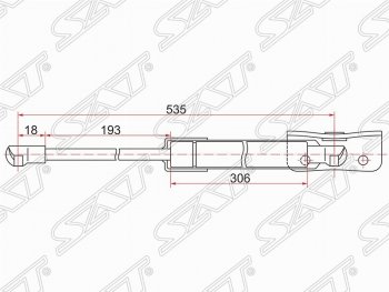 779 р. Правый газовый упор крышки багажника SAT  Mitsubishi Outlander  GF (2012-2014) дорестайлинг  с доставкой в г. Санкт‑Петербург. Увеличить фотографию 1