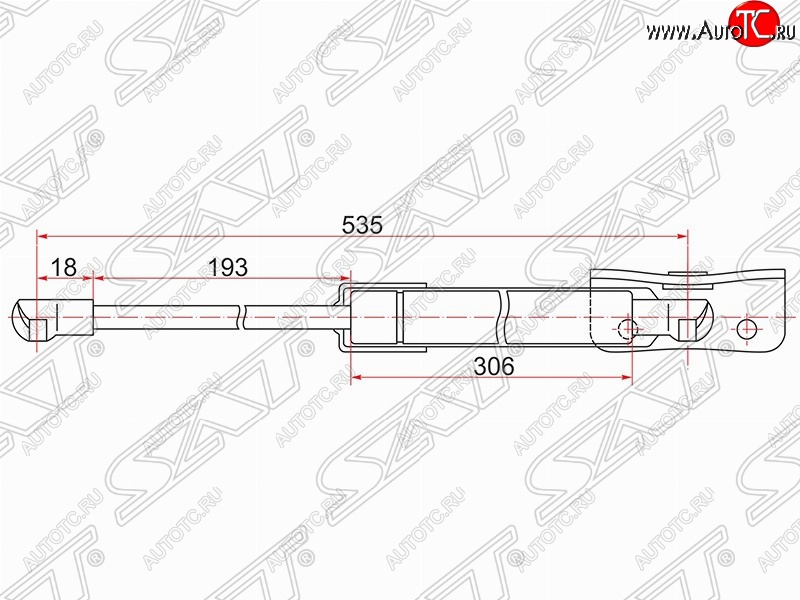 769 р. Левый газовый упор крышки багажника SAT  Mitsubishi Outlander  GF (2012-2014) дорестайлинг  с доставкой в г. Санкт‑Петербург