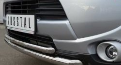 15 649 р. Защита переднего бампера (2 трубыØ63 и 42 мм, нержавейка) Russtal Mitsubishi Outlander GF дорестайлинг (2012-2014)  с доставкой в г. Санкт‑Петербург. Увеличить фотографию 3