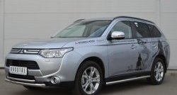 15 649 р. Защита переднего бампера (2 трубыØ63 и 42 мм, нержавейка) Russtal Mitsubishi Outlander GF дорестайлинг (2012-2014)  с доставкой в г. Санкт‑Петербург. Увеличить фотографию 4