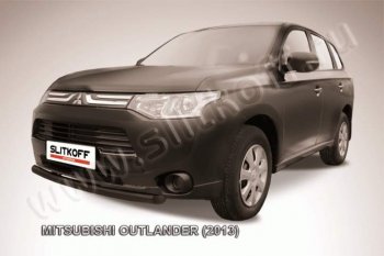 Защита переднего бампер Slitkoff (57 мм, короткая) Mitsubishi Outlander GF дорестайлинг (2012-2014)