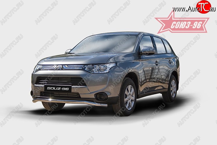 12 239 р. Защита переднего бампера одинарная Souz-96 Premium (d60) Mitsubishi Outlander GF дорестайлинг (2012-2014)  с доставкой в г. Санкт‑Петербург