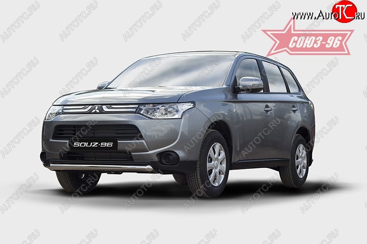 10 574 р. Защита переднего бампера одинарная Souz-96 (d60). Mitsubishi Outlander GF дорестайлинг (2012-2014)  с доставкой в г. Санкт‑Петербург