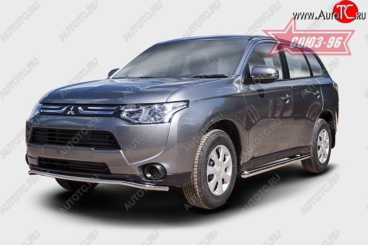 10 934 р. Защита переднего бампера диаметр трубы 42 мм Premium Souz-96 Mitsubishi Outlander GF дорестайлинг (2012-2014)  с доставкой в г. Санкт‑Петербург