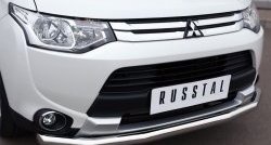 12 499 р. Одинарная защита переднего бампера диаметром 63 мм Russtal Mitsubishi Outlander GF 1-ый рестайлинг (2014-2016)  с доставкой в г. Санкт‑Петербург. Увеличить фотографию 2