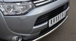 12 499 р. Одинарная защита переднего бампера диаметром 63 мм Russtal Mitsubishi Outlander GF дорестайлинг (2012-2014)  с доставкой в г. Санкт‑Петербург. Увеличить фотографию 2