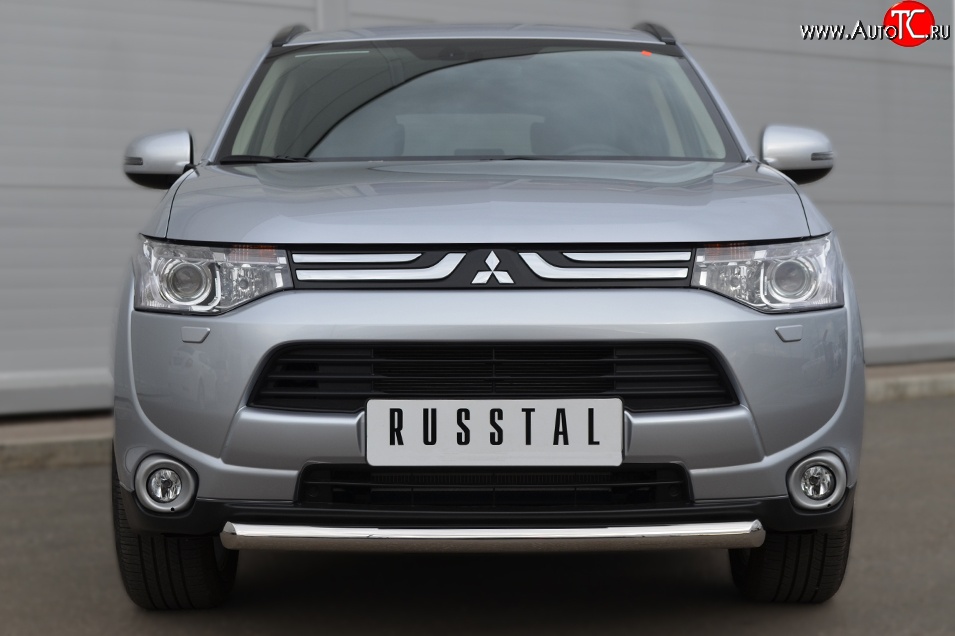 12 499 р. Одинарная защита переднего бампера диаметром 63 мм Russtal Mitsubishi Outlander GF дорестайлинг (2012-2014)  с доставкой в г. Санкт‑Петербург