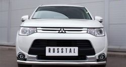 Одинарная защита переднего бампера диаметром 63 мм Russtal Mitsubishi Outlander GF 1-ый рестайлинг (2014-2016)