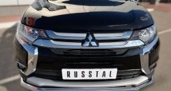 11 999 р. Одинарная защита переднего бампера диаметром 63 мм Russtal Mitsubishi Outlander GF 2-ой рестайлинг (2015-2018)  с доставкой в г. Санкт‑Петербург. Увеличить фотографию 2