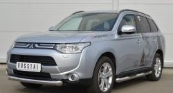 14 599 р. Одинарная защита переднего бампера диаметром 76 мм Russtal Mitsubishi Outlander GF дорестайлинг (2012-2014)  с доставкой в г. Санкт‑Петербург. Увеличить фотографию 4