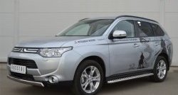 15 649 р. Защита переднего бампера (Ø75х42 мм, нержавейка) Russtal Mitsubishi Outlander GF дорестайлинг (2012-2014)  с доставкой в г. Санкт‑Петербург. Увеличить фотографию 4